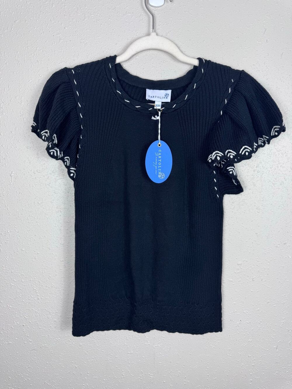 NWT Cartolina Black Womens Top XXS